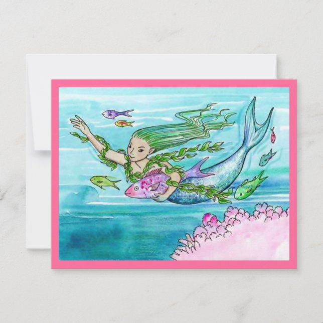 MERMAID THEMED PARTY INVITATION ~ EZ TO CUSTOMIZE (Front)
