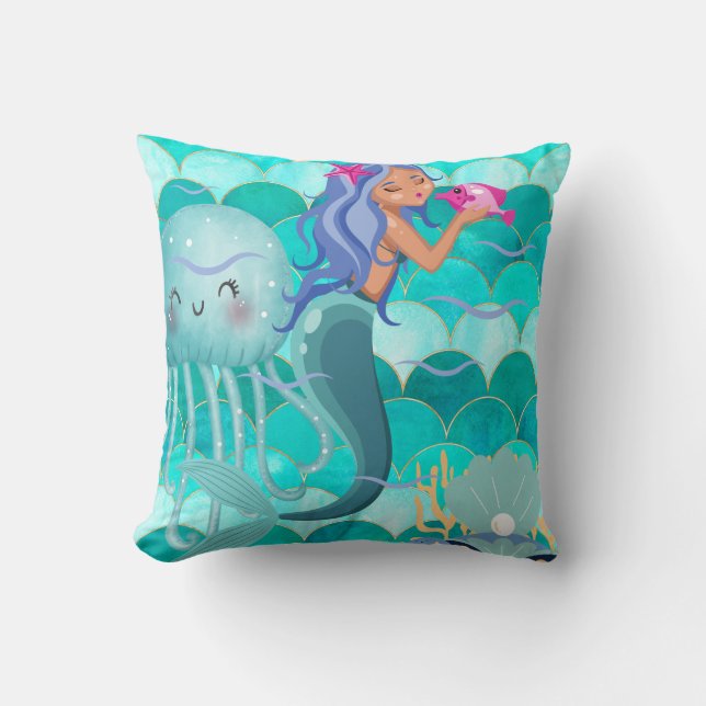 Mermaid  throw pillow (Front)