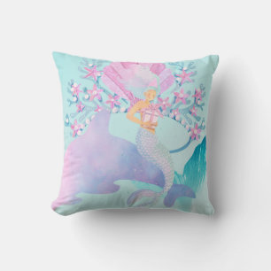 Mermaid throw pillow