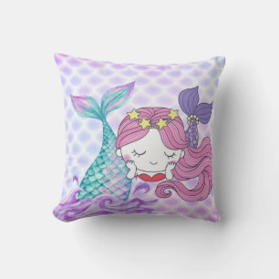 Mermaid throw pillow