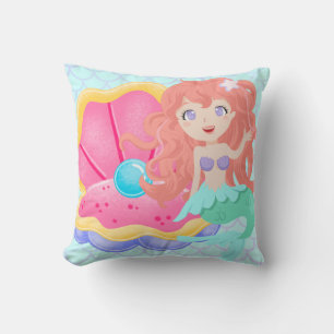 Mermaid throw pillow