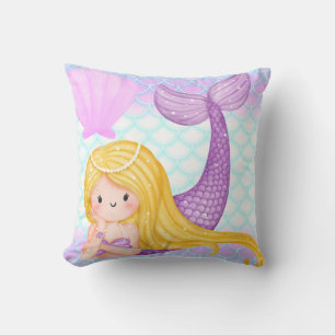 Mermaid throw pillow