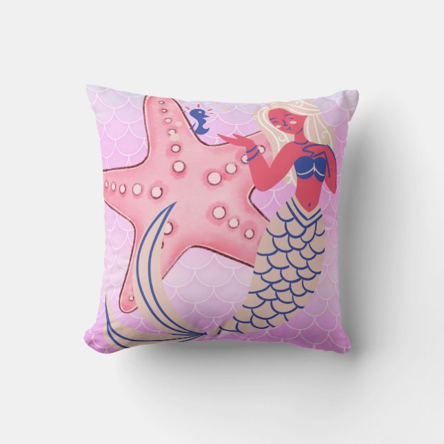 Mermaid  throw pillow (Front)