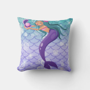 Mermaid throw pillow