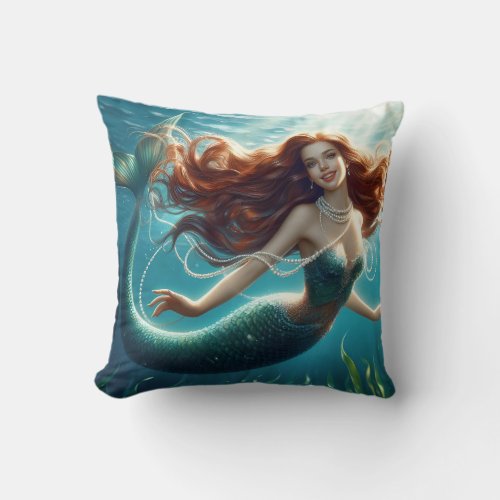 Mermaid Throw Pillow for Kids and Adults