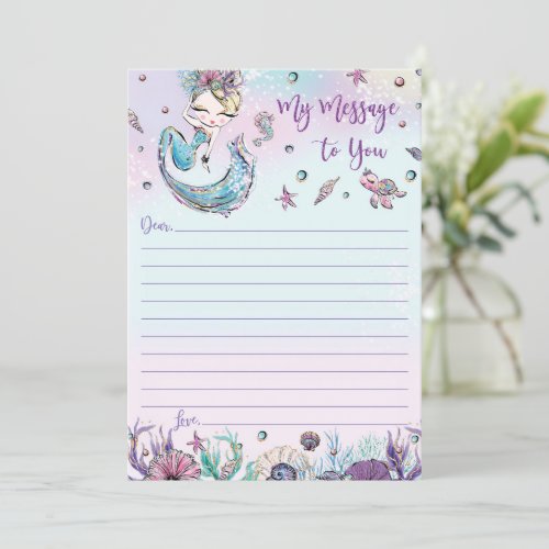 Mermaid Time Capsule Message To You Blank Cards