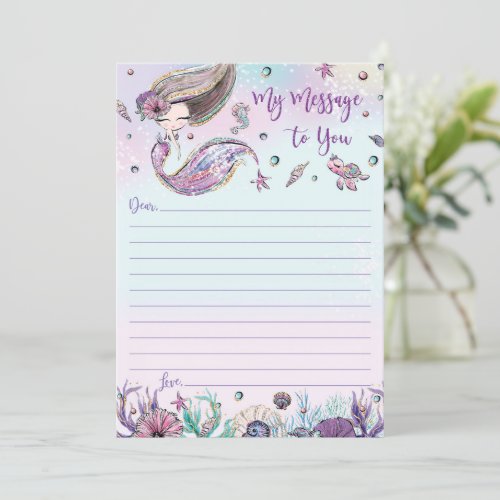 Mermaid Time Capsule Message To You Blank Cards