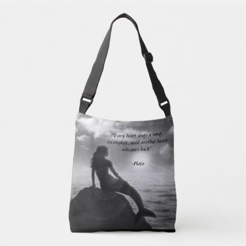 Mermaid Tote Bag with Quote from Plato