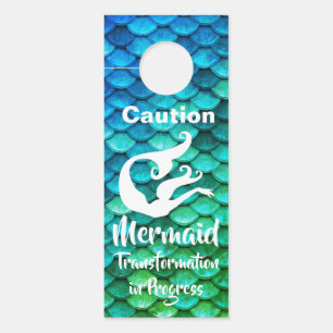 Mermaid Transformation in Progress/Complete Door Hanger