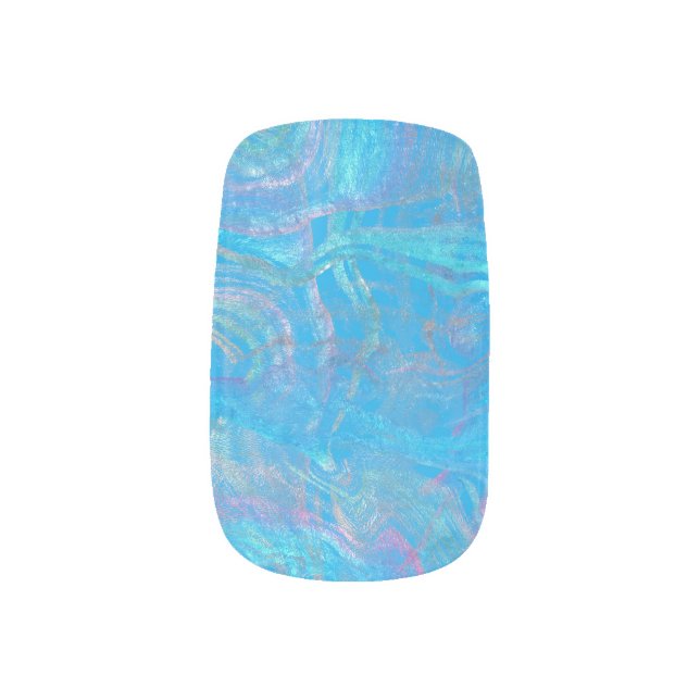 Mermaid Turquoise Minx Nail Art (Left Thumb)