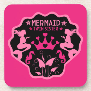 Mermaid Twin Sisters Beverage Coaster