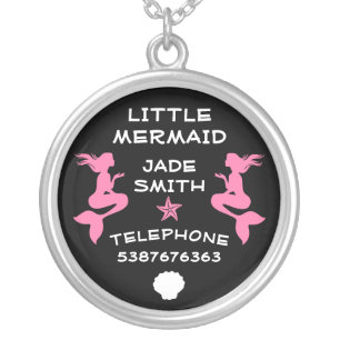 Mermaid Twin Sisters Silver Plated Necklace