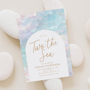 Mermaid Two the Sea 2nd Birthday Party Invitation