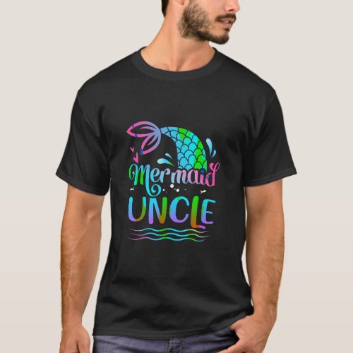 Mermaid Uncle Cute Mermaid Birthday Family Matchin T_Shirt