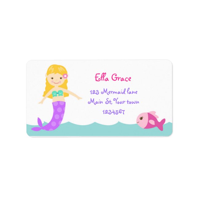Mermaid Under The Sea Address Labels (Front)