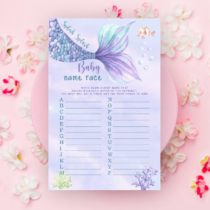 Mermaid Under the sea Baby name race game