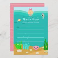 Mermaid Under the Sea Baby Shower Advice for Mom Invitation