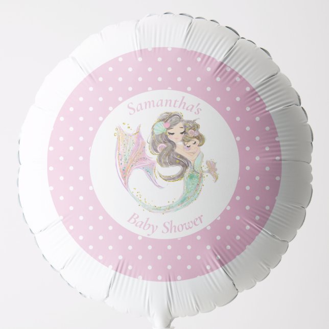 Mermaid under the sea baby shower  balloon (Front)