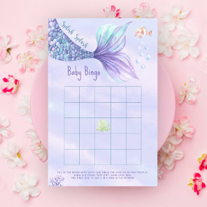 Mermaid Under the sea Baby shower bingo game