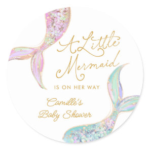 Mermaid Under the Sea Baby Shower Classic Round Sticker