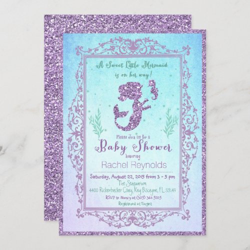 Mermaid Under the Sea Baby Shower Invitation