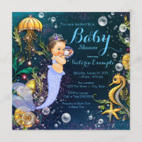 Mermaid Under the Sea Baby Shower Invitation