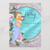 Mermaid Under The Sea Baby Shower Invitation