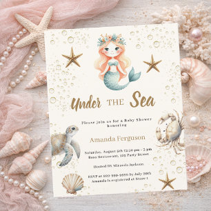 Mermaid Under the sea Baby Shower invitation
