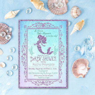 Mermaid Under the Sea Baby Shower Invitation