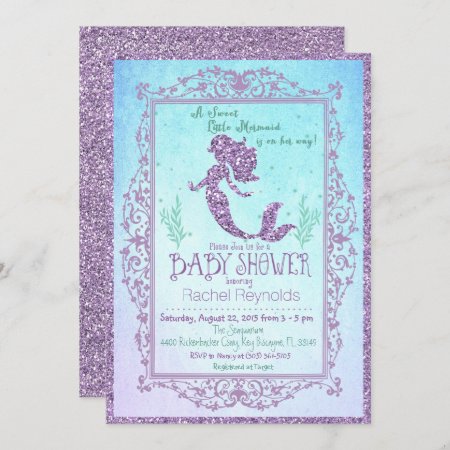 Mermaid Under The Sea Baby Shower Invitation