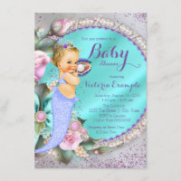 Mermaid Under The Sea Baby Shower Invitation