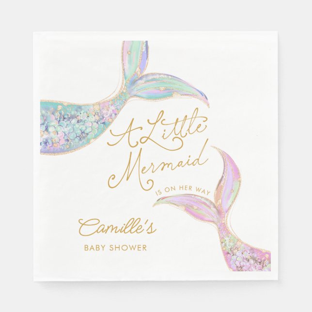 Mermaid Under the Sea Baby Shower Napkins (Front)