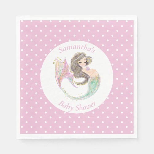 Mermaid under the sea baby shower  napkins