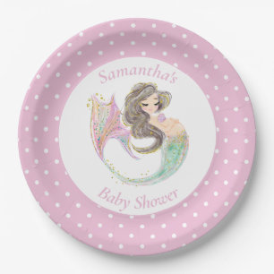 Mermaid under the sea baby shower  paper plates