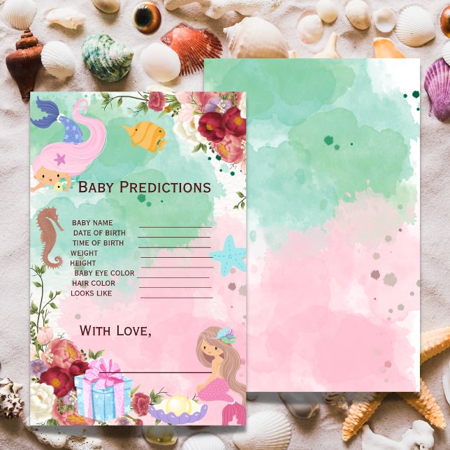 Mermaid Under The Sea Baby Shower Predictions Game (Creator Uploaded)