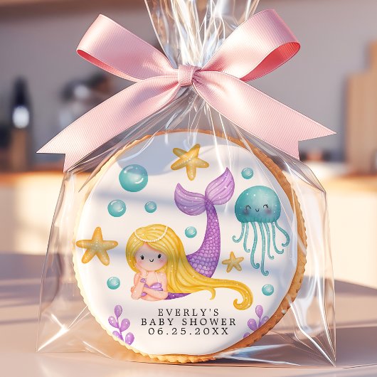 Mermaid Under the Sea Baby Shower Sugar Cookie