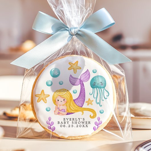 Mermaid Under the Sea Baby Shower Sugar Cookie