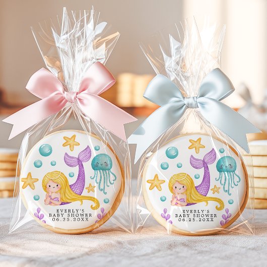 Mermaid Under the Sea Baby Shower Sugar Cookie