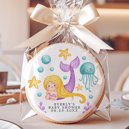 Mermaid Under the Sea Baby Shower Sugar Cookie