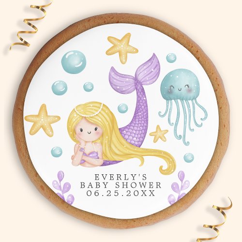 Mermaid Under the Sea Baby Shower  Sugar Cookie