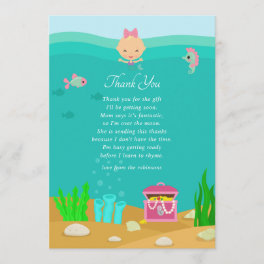 Mermaid Under the Sea Baby Shower Thank You