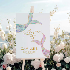 Mermaid Under the Sea Baby Shower Welcome Sign