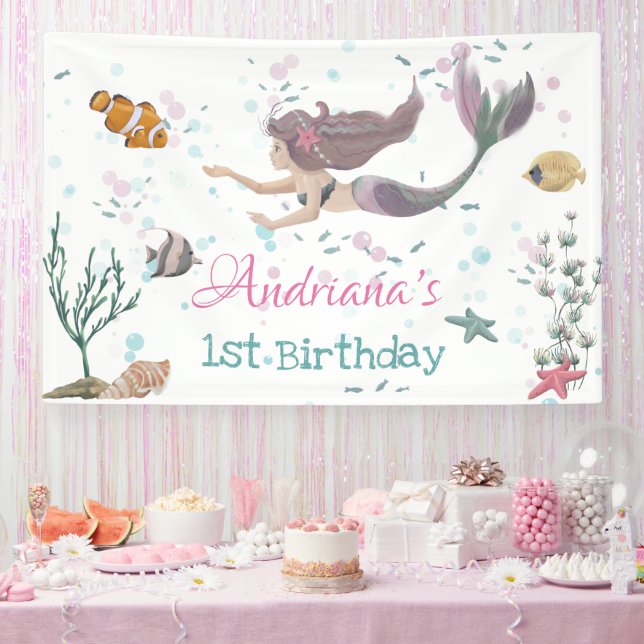 Mermaid Under The Sea  Banner (Party)