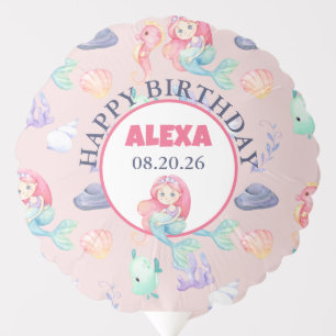Mermaid Under the Sea Birthday Balloon