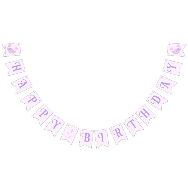 Mermaid Under the Sea Birthday Girl Age Pink Bunting Flags (All)