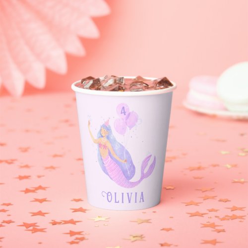 Mermaid Under the Sea Birthday Girl Party Paper Cups