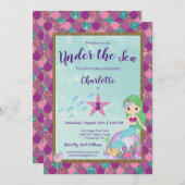 Mermaid  Under The Sea Birthday invitation (Front/Back)