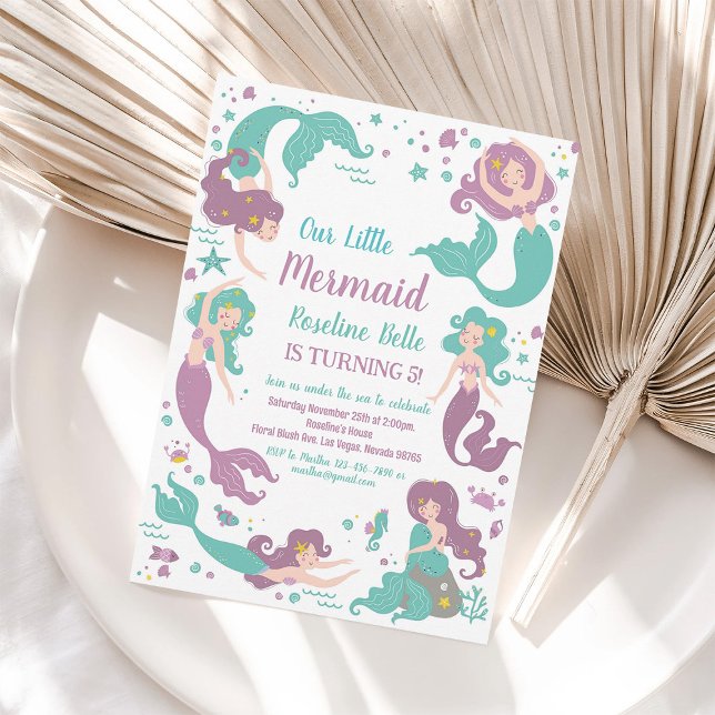 Mermaid Under the Sea Birthday Invitation (Creator Uploaded)