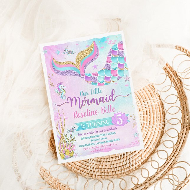 Mermaid Under the Sea Birthday Invitation (Creator Uploaded)