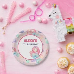 Mermaid Under the Sea Birthday Paper Plates